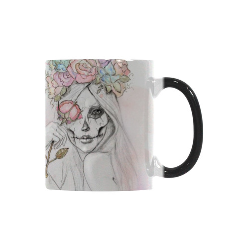 Boho Queen, skull girl, watercolor woman Custom Morphing Mug