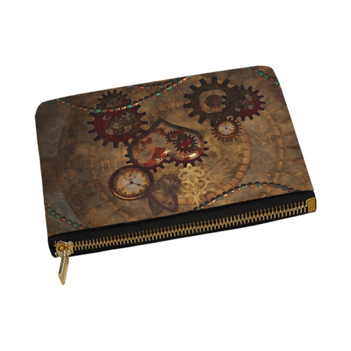 Steampunk, noble design clocks and gears Carry-All Pouch 12.5''x8.5''