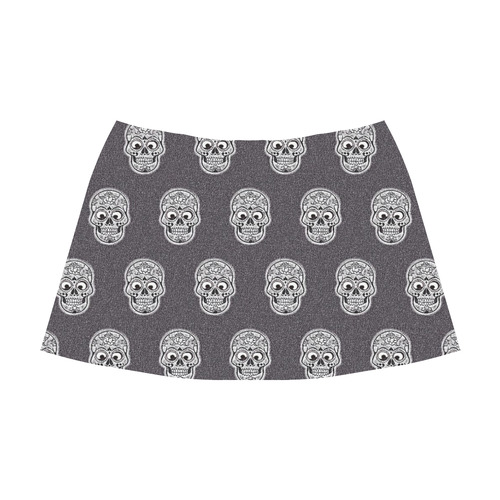funny skull pattern Mnemosyne Women's Crepe Skirt (Model D16)