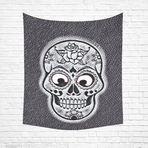 funny skull Cotton Linen Wall Tapestry 51"x 60"