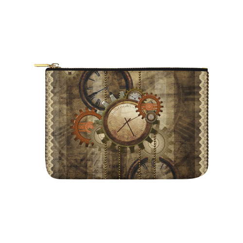 Steampunk, wonderful noble desig, clocks and gears Carry-All Pouch 9.5''x6''