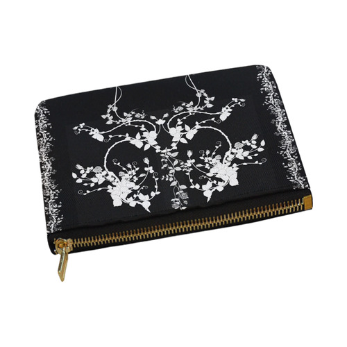 Roses in black and white Carry-All Pouch 12.5''x8.5''