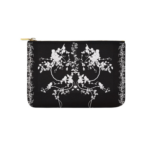 Roses in black and white Carry-All Pouch 9.5''x6''