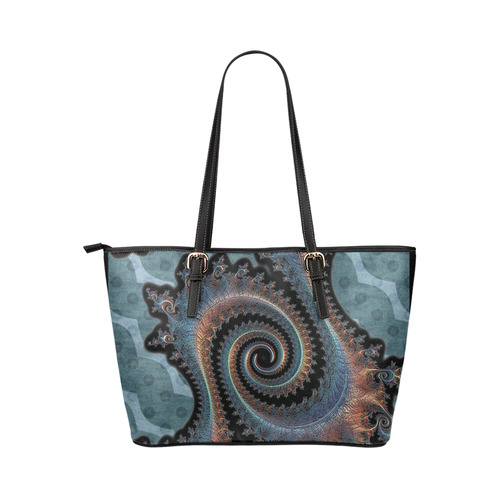 Bronze Rivet Spiral Leather Tote Bag/Large (Model 1651)