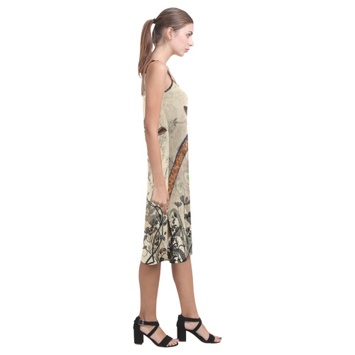 Funny, happy giraffe Alcestis Slip Dress (Model D05)