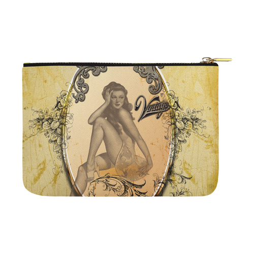 Vintage, wonderful pin up girl Carry-All Pouch 12.5''x8.5''