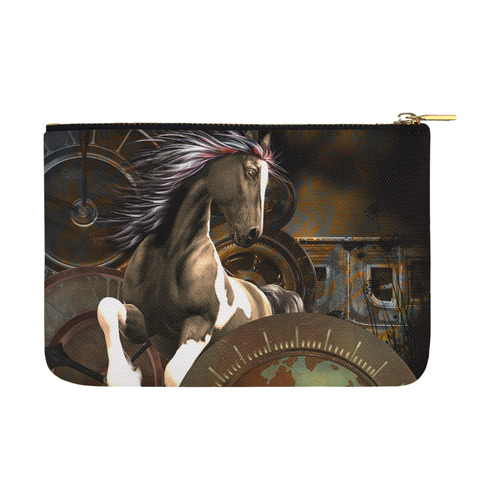 Steampunk, awesome horse with clocks and gears Carry-All Pouch 12.5''x8.5''