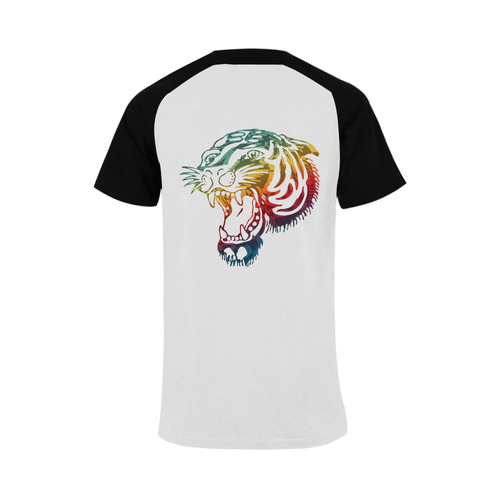 Roaring Tiger Tattoo colored Men's Raglan T-shirt (USA Size) (Model T11)