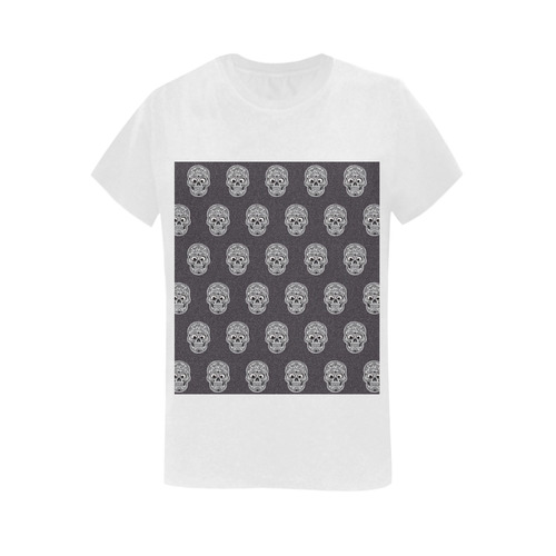 funny skull pattern Women's T-Shirt in USA Size (Two Sides Printing)