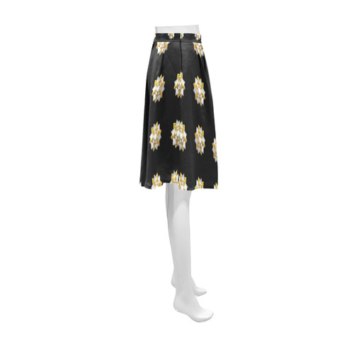 Metallic Silver And Gold Bows on Black Athena Women's Short Skirt (Model D15)