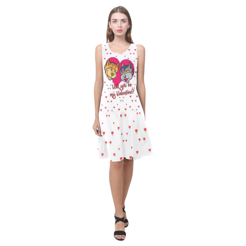 Valentine's day by Popart Lover Sleeveless Splicing Shift Dress(Model D17)