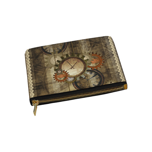 Steampunk, wonderful noble desig, clocks and gears Carry-All Pouch 9.5''x6''