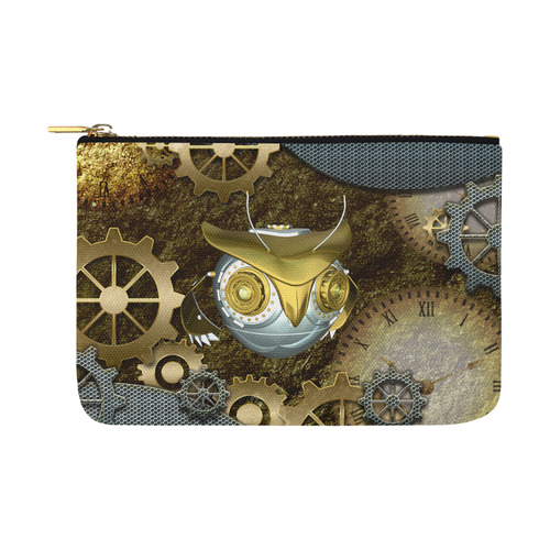 Steampunk, mechanical owl Carry-All Pouch 12.5''x8.5''