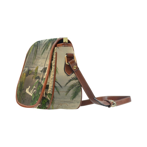 Sunset over the beach Saddle Bag/Small (Model 1649) Full Customization