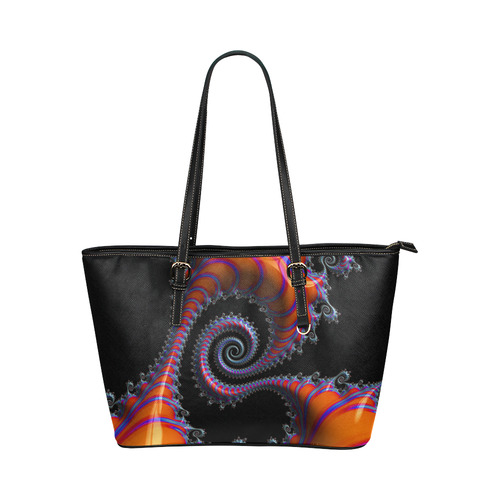 Rock Candy Spiral Leather Tote Bag/Large (Model 1651)