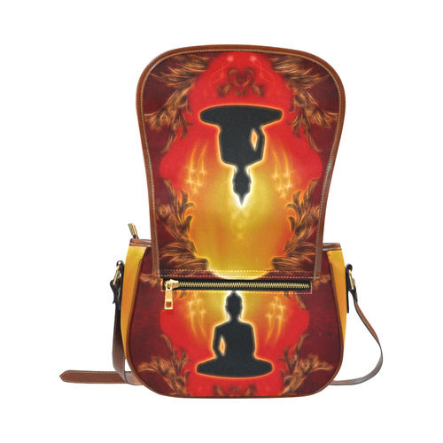 Buddha with light effect Saddle Bag/Small (Model 1649) Full Customization
