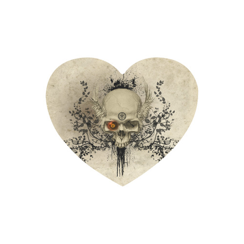 Amazing skull with wings,red eye Heart-shaped Mousepad