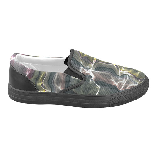 Abstract Glossy Wavy Mesh Slip-on Canvas Shoes for Men/Large Size (Model 019)