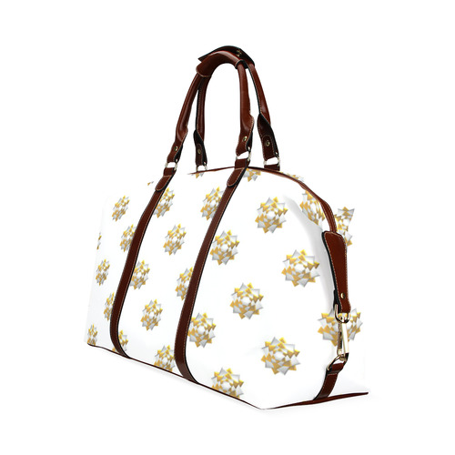 Metallic Silver And Gold Bows on White Classic Travel Bag (Model 1643) Remake