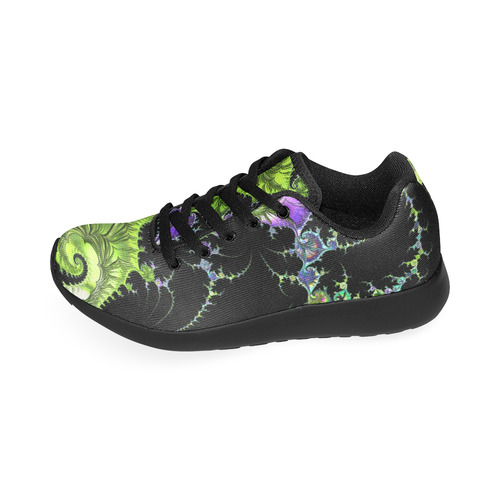 SPIRAL Filigree FRACTAL black green violet Men’s Running Shoes (Model 020)