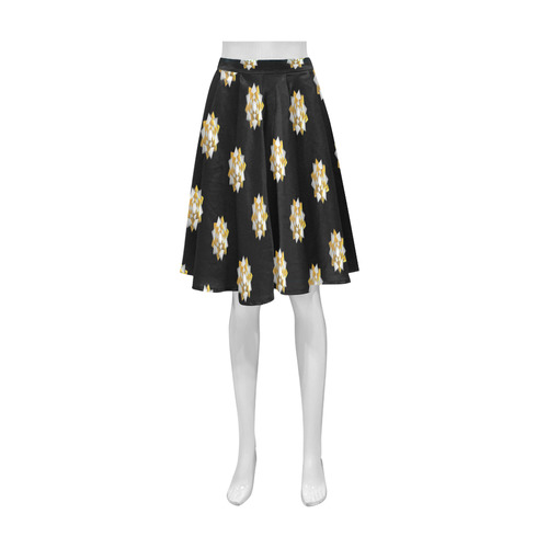 Metallic Silver And Gold Bows on Black Athena Women's Short Skirt (Model D15)