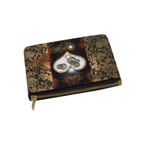 Steampunk, wonderful heart, clocks and gears Carry-All Pouch 9.5''x6''