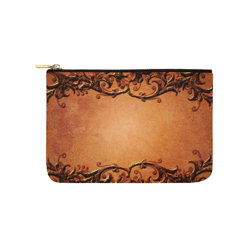 Decorative vintage design and floral elements Carry-All Pouch 9.5''x6''