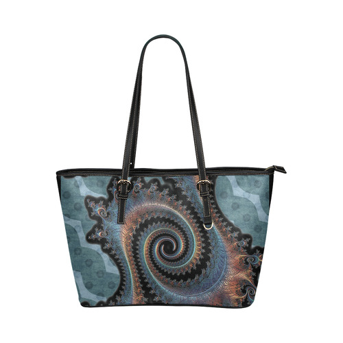 Bronze Rivet Spiral Leather Tote Bag/Large (Model 1651)