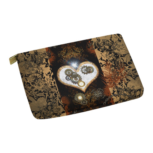 Steampunk, wonderful heart, clocks and gears Carry-All Pouch 12.5''x8.5''