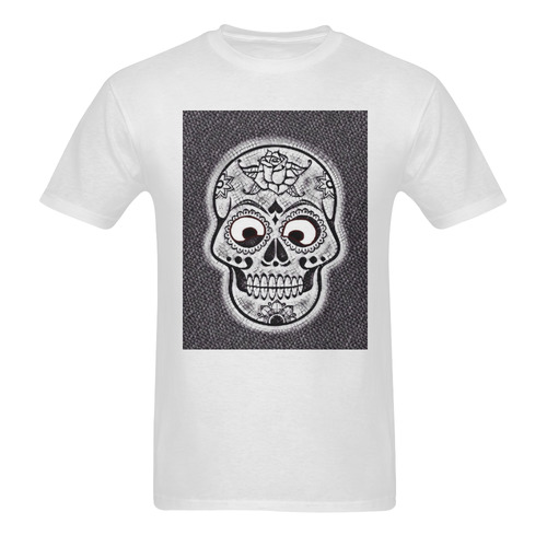 funny skull Men's T-Shirt in USA Size (Two Sides Printing)