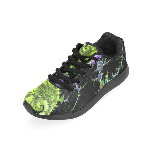 SPIRAL Filigree FRACTAL black green violet Men’s Running Shoes (Model 020)