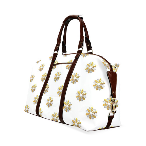 Metallic Silver And Gold Bows on White Classic Travel Bag (Model 1643) Remake