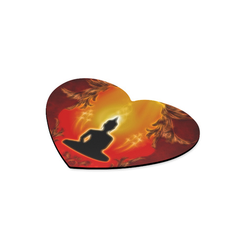Buddha with light effect Heart-shaped Mousepad