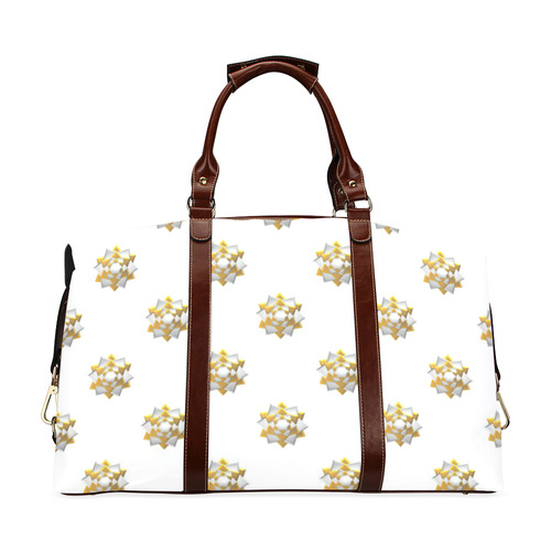 Metallic Silver And Gold Bows on White Classic Travel Bag (Model 1643) Remake