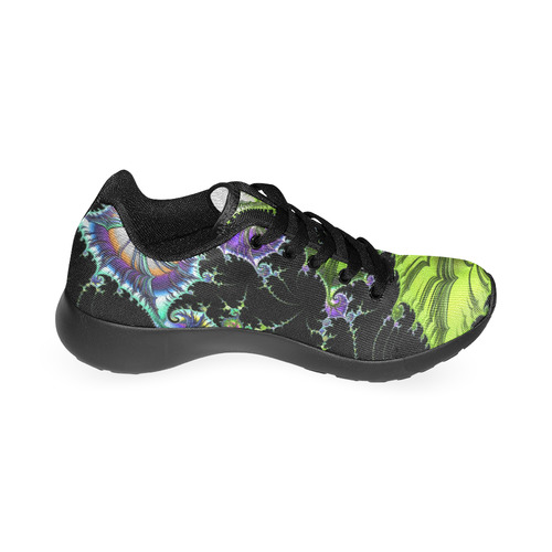 SPIRAL Filigree FRACTAL black green violet Men’s Running Shoes (Model 020)