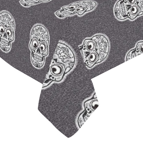 funny skull pattern Cotton Linen Tablecloth 60"x 84"