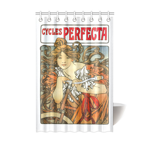 Cycles Perfecta Alphonse Mucha Art Nouveau Shower Curtain 48"x72"