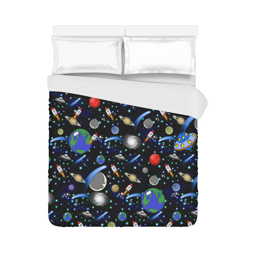 Galaxy Universe - Planets, Stars, Comets, Rockets Duvet Cover 86"x70" ( All-over-print)