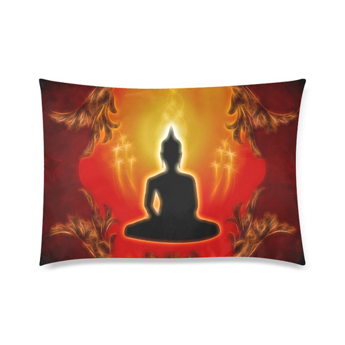 Buddha with light effect Custom Zippered Pillow Case 20"x30" (one side)