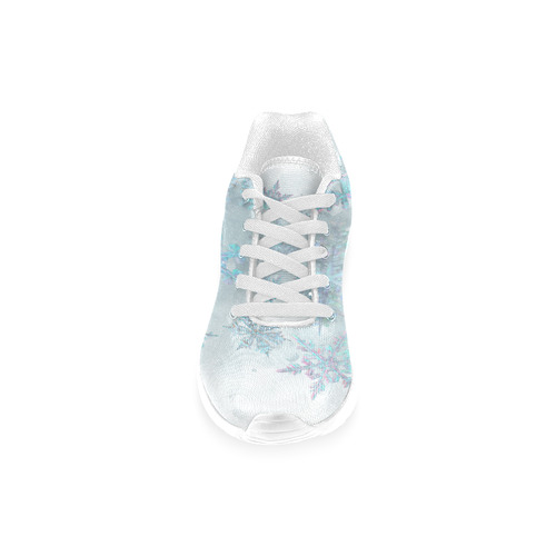 Snowflakes, snow, white and blue Women’s Running Shoes (Model 020)