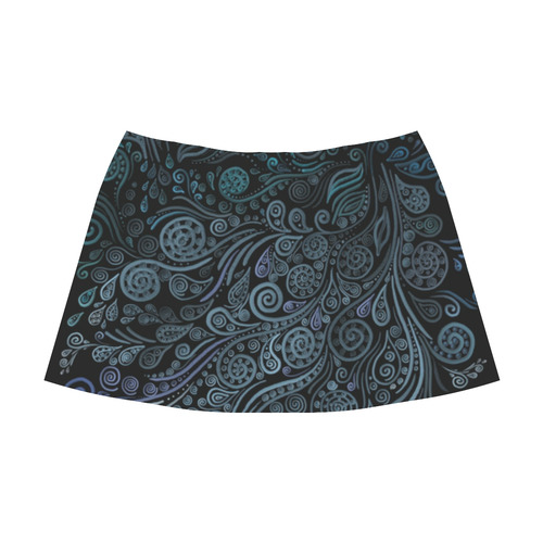 3D ornaments, psychedelic blue Mnemosyne Women's Crepe Skirt (Model D16)