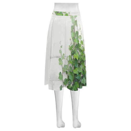 Watercolor Vines, climbing plant Mnemosyne Women's Crepe Skirt (Model D16)