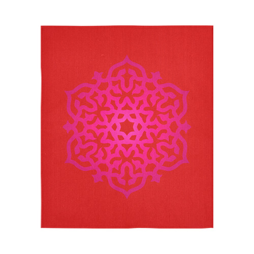 Luxury vintage Red wall tapestry with Mandala art edition. Red and pink / hand-drawn Art. Luxury edi Cotton Linen Wall Tapestry 51"x 60"