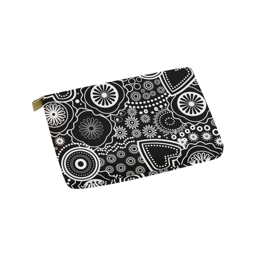 black and white Carry-All Pouch 9.5''x6''