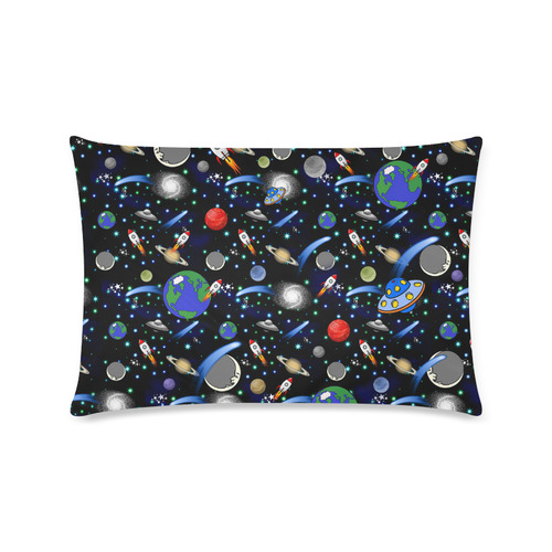 Galaxy Universe - Planets, Stars, Comets, Rockets Custom Zippered Pillow Case 16"x24"(Twin Sides)
