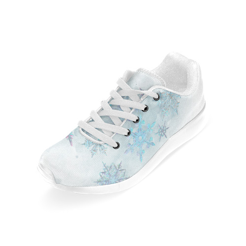 Snowflakes, snow, white and blue Women’s Running Shoes (Model 020)