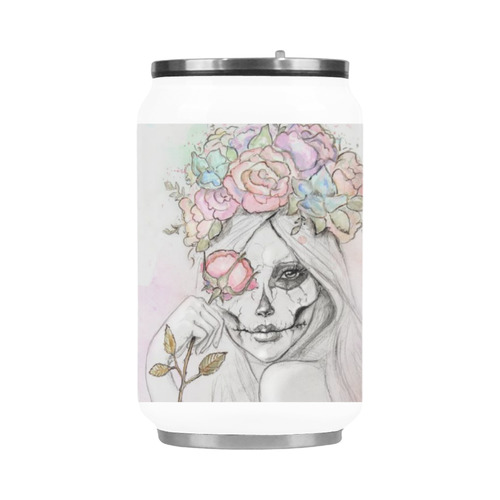 Boho Queen, skull girl, watercolor woman Stainless Steel Vacuum Mug (10.3OZ)