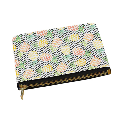 watercolor pineapple and chevron, pineapples Carry-All Pouch 12.5''x8.5''