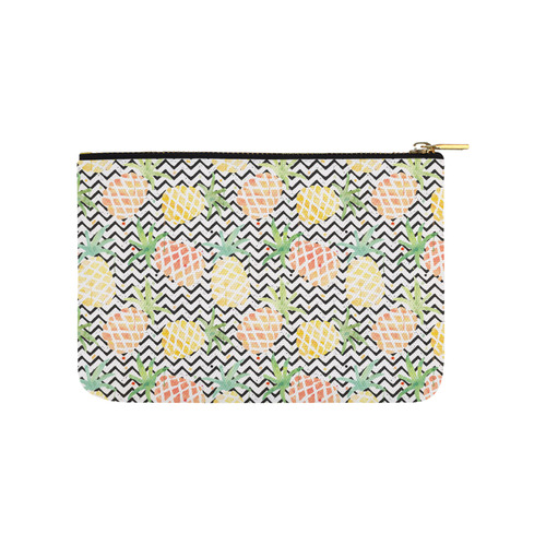 watercolor pineapple and chevron, pineapples Carry-All Pouch 9.5''x6''