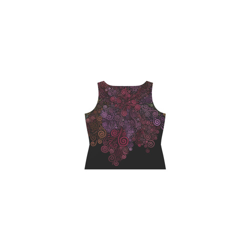 Psychedelic 3D Rose Sleeveless Splicing Shift Dress(Model D17)